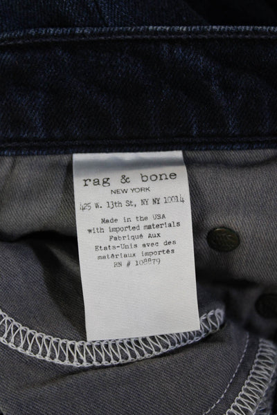 Rag & Bone Women Dark Blue Skinny Jeans Button Fly 28 Inseam Size 25
