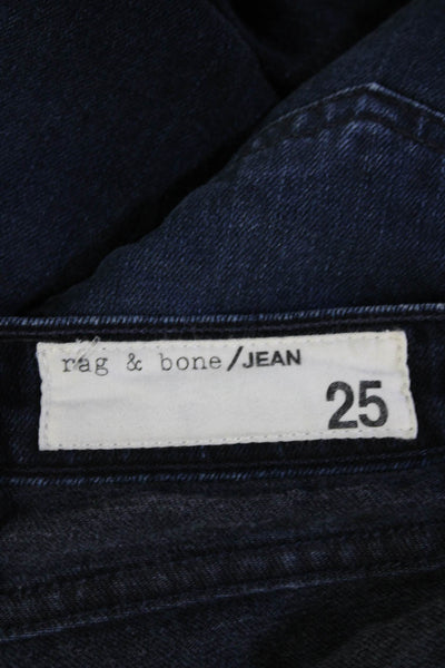 Rag & Bone Women Dark Blue Skinny Jeans Button Fly 28 Inseam Size 25