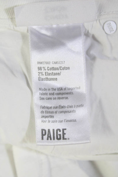 Paige Womens White Boyfriend Cropped Jeans 98% Cotton 2% Elastane Size 26