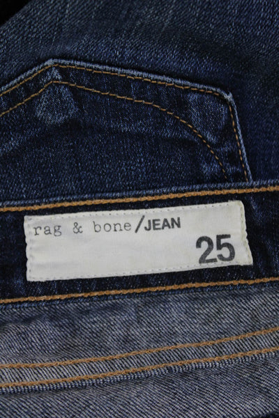 Rag & Bone Womens Skinny Cropped Ankle Jeans Dark Blue Mid Rise 28 Size 25
