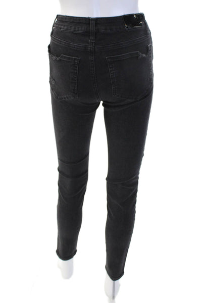 Paige Women Skinny Black Jeans Mid Rise Inseam 28 Size 26