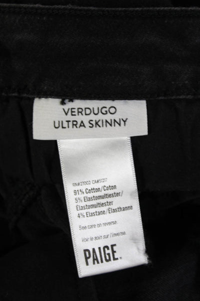Paige Women Skinny Black Jeans Mid Rise Inseam 28 Size 26