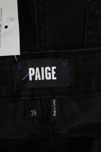 Paige Women Skinny Black Jeans Mid Rise Inseam 28 Size 26