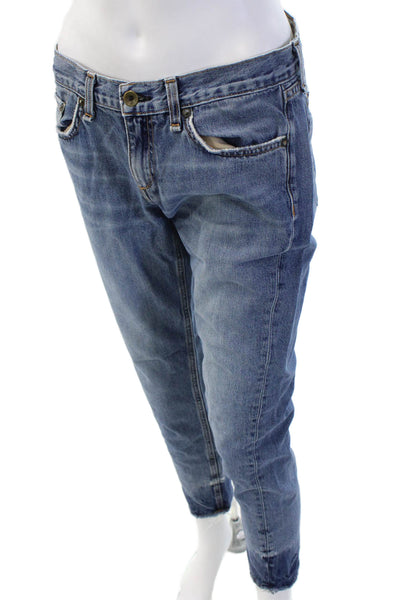 Rag & Bone Unisex Cropped Ankle Tapered Jeans Blue Size 25
