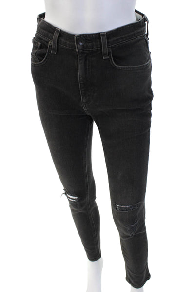 Rag & Bone Womens Ankle Skinny Black Jeans Size 26