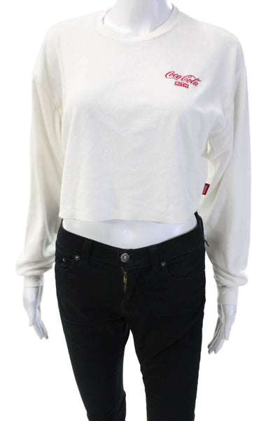 Kith Women Pullover Sweatshirt White Crew Neck Long Sleeve Size S