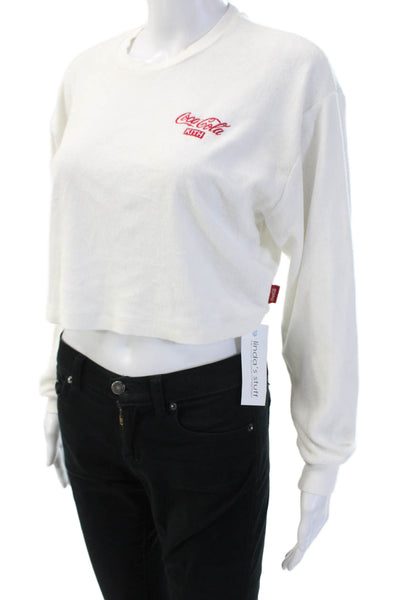 Kith Women Pullover Sweatshirt White Crew Neck Long Sleeve Size S