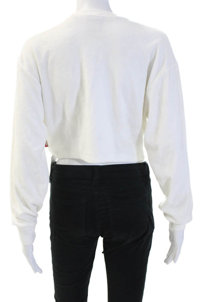 Kith Women Pullover Sweatshirt White Crew Neck Long Sleeve Size S