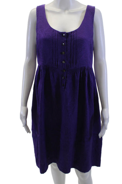 J Crew Womens Tank Shift Dress Purple 100% Silk Knee Length Size 10