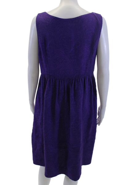 J Crew Womens Tank Shift Dress Purple 100% Silk Knee Length Size 10