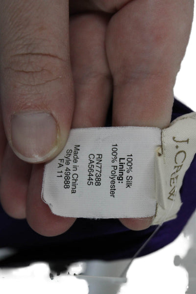 J Crew Womens Tank Shift Dress Purple 100% Silk Knee Length Size 10