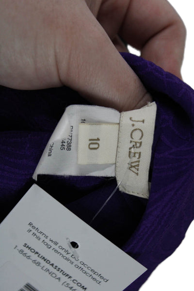 J Crew Womens Tank Shift Dress Purple 100% Silk Knee Length Size 10