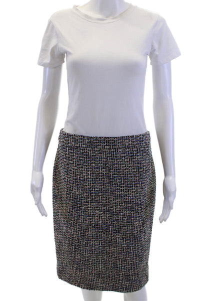 J Crew Womens Black Straight Pencil Skirt Knee Length Cotton Blend Size 6