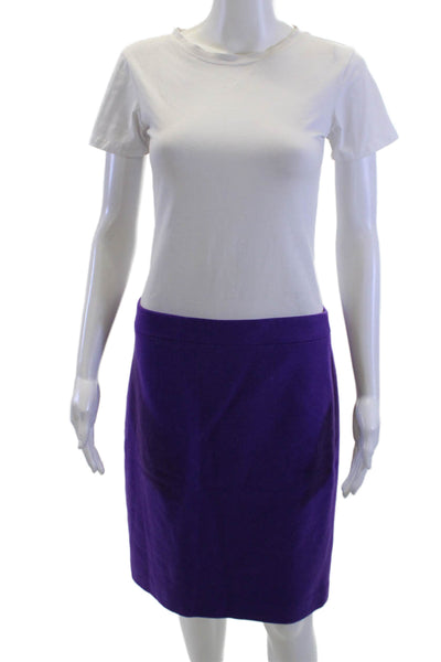 J Crew Womens Straight Pencil Skirt Purple 70% Wool 30% Viscose Size 8