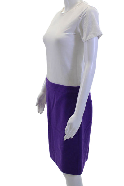 J Crew Womens Straight Pencil Skirt Purple 70% Wool 30% Viscose Size 8