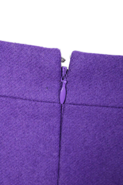 J Crew Womens Straight Pencil Skirt Purple 70% Wool 30% Viscose Size 8