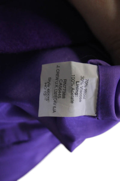 J Crew Womens Straight Pencil Skirt Purple 70% Wool 30% Viscose Size 8