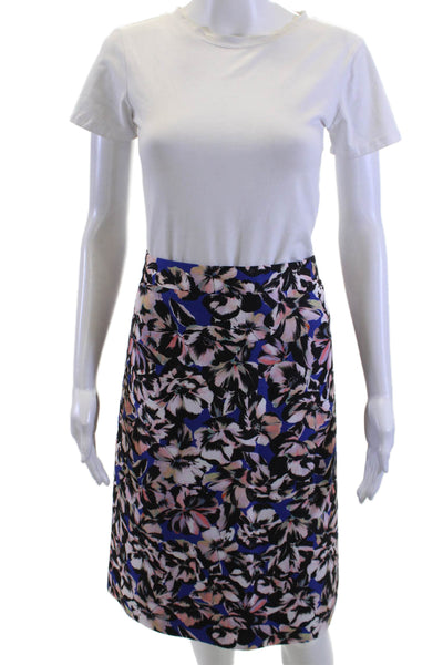 J Crew Women A-Line Floral Black Polyester Skirt Size 12