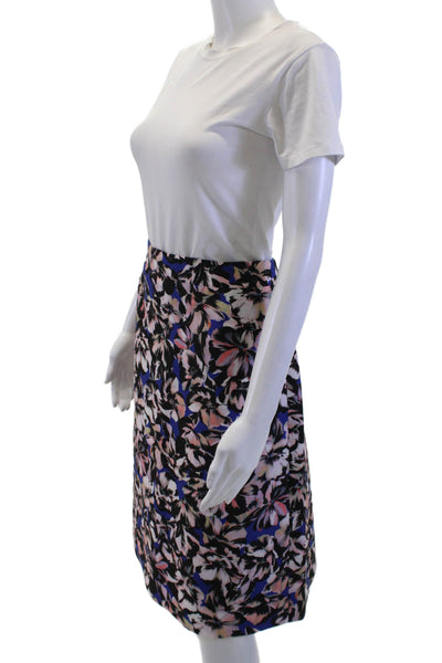 J Crew Women A-Line Floral Black Polyester Skirt Size 12