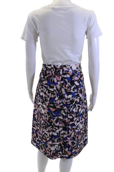 J Crew Women A-Line Floral Black Polyester Skirt Size 12