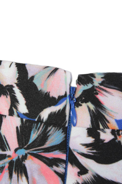 J Crew Women A-Line Floral Black Polyester Skirt Size 12