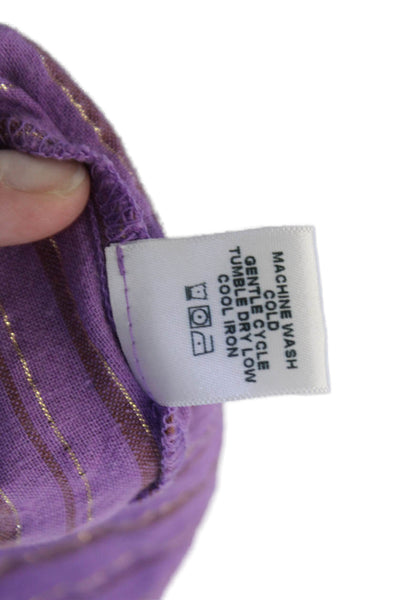 Xirena Womens Cropped Striped Purple Pants Bohemian Size M