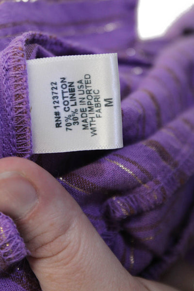 Xirena Womens Cropped Striped Purple Pants Bohemian Size M