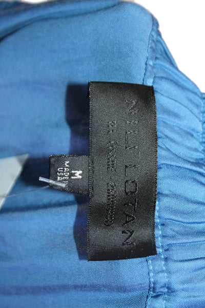 Nili Lotan Women Cargo Cropped Pants Blue Rayon Bohemian Size M
