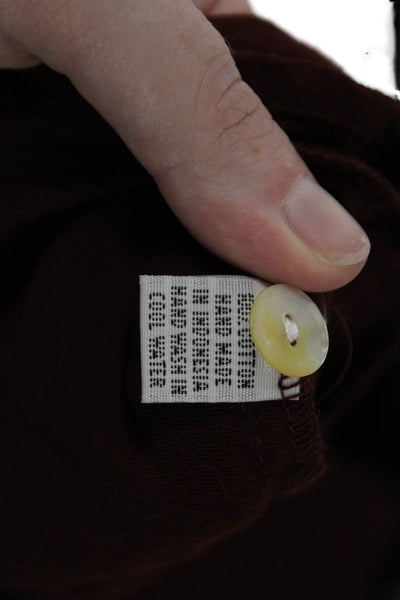 Salt + Sea Womens Shirt Dress Brown Collared Button 100% Cotton Boho Size L