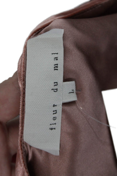Fleur du Mal Women Pink Silk Viscose V-Neck Spaghetti Strap Camisole Size L