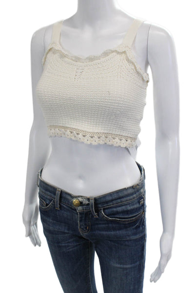 Zara Childrens Girls Crochet Tank Top White Size 10
