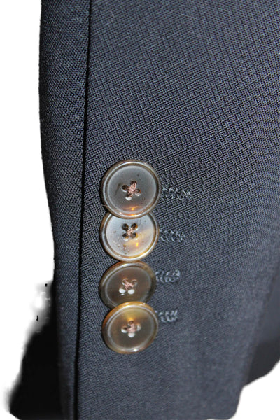 Hugo Hugo Boss Mens Dark Blue Virgin Wool Blazer Button Collared Size 40