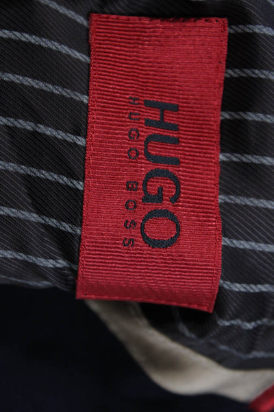 Hugo Hugo Boss Mens Dark Blue Virgin Wool Blazer Button Collared Size 40