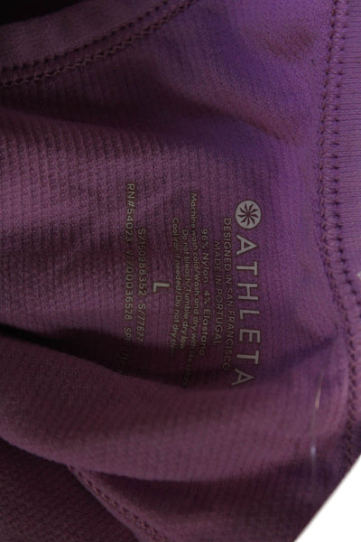 Athleta Women Purple Basic Tank Nylon Elastane Sleeveless Top Size L