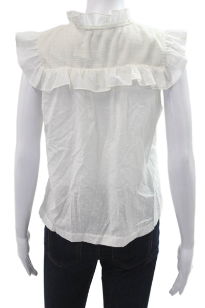 Rachel Zoe Womens Bohemian Polka Dot High Neck Sleeveless Cotton Blouse Size 0