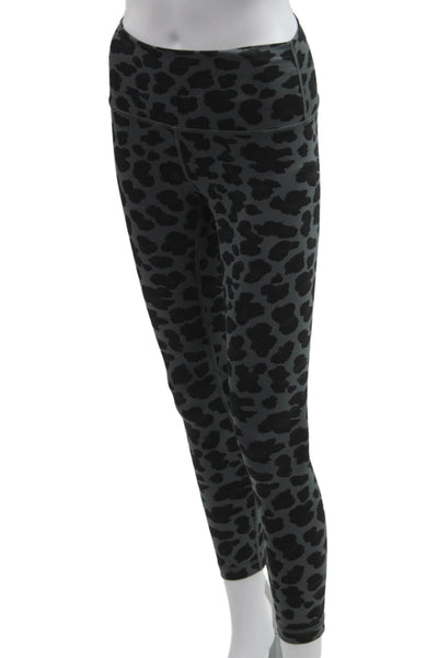 Lululemon Women Ankle Animal Print Black Nylon Blend Leggings Size 4