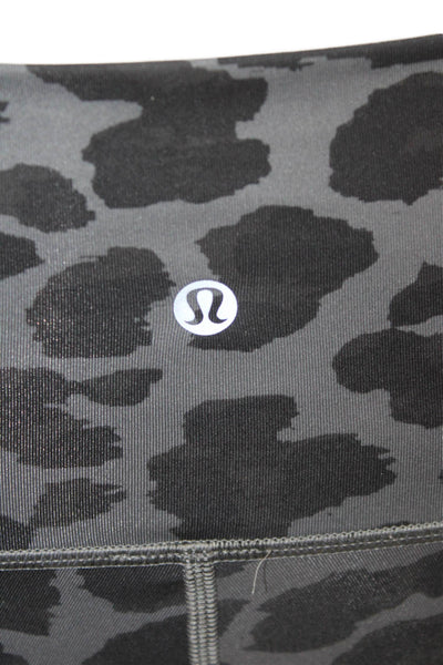 Lululemon Women Ankle Animal Print Black Nylon Blend Leggings Size 4