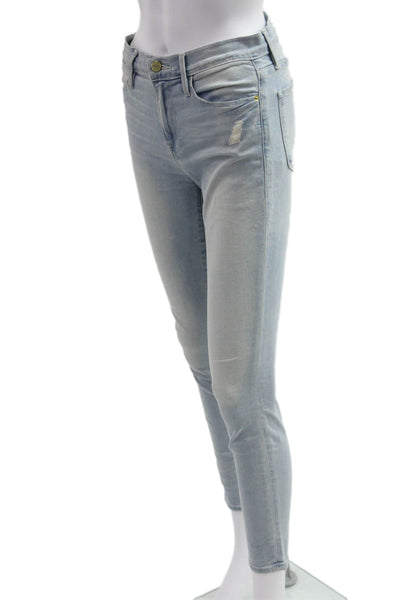 Frame Denim Womens Skinny Ankle Jeans Light Blue Size 25