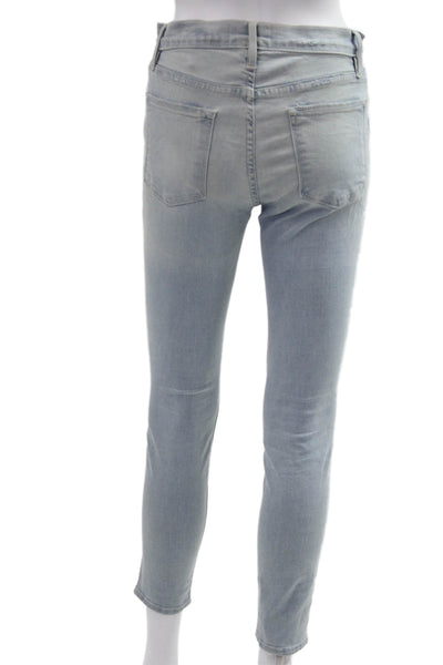 Frame Denim Womens Skinny Ankle Jeans Light Blue Size 25