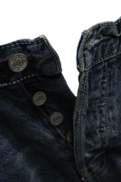 We The Free Womens Cropped Boyfriend Jeans Dark Blue Mid Rise Size 26