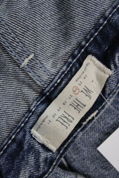 We The Free Womens Cropped Boyfriend Jeans Dark Blue Mid Rise Size 26