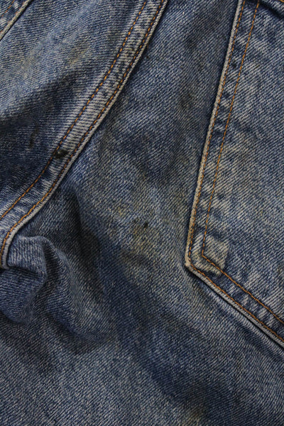 Zara Women Mom Tapered Jeans Blue Mid Rise 98% Cotton Size 4