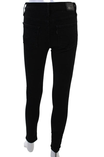 Levis Womens Skinny Jeggings Black High Rise Button Fly Size 26