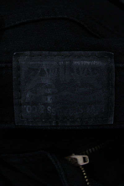 Levis Womens Skinny Jeggings Black High Rise Button Fly Size 26