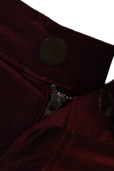 J Brand Women Red Jeggings Mid Rise Button 98% Cotton Size 25
