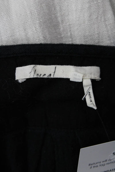 Floreat Womens Tunic Blouse Black 3/4 Sleeve Bohemian Cotton Linen Size 4