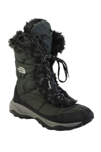The North Face Childrens Girls Padded Lace Up Ankle Boots Black Size 2