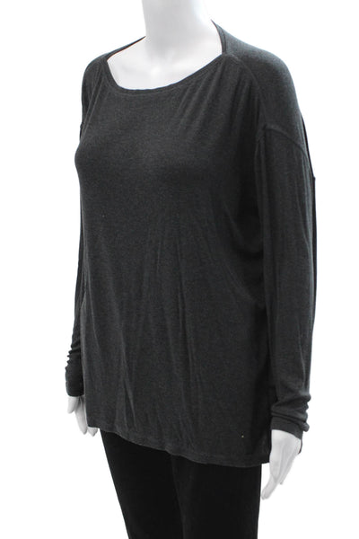 Lululemon Women Dark Gray Square Neck Long Sleeve Sweater Size 8