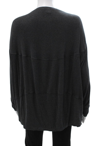 Lululemon Women Dark Gray Square Neck Long Sleeve Sweater Size 8