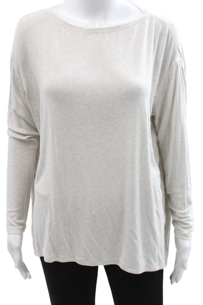 Lululemon Womens Beige Basic Cotton Blend Round Neck Long Sleeve Sweater Size 8